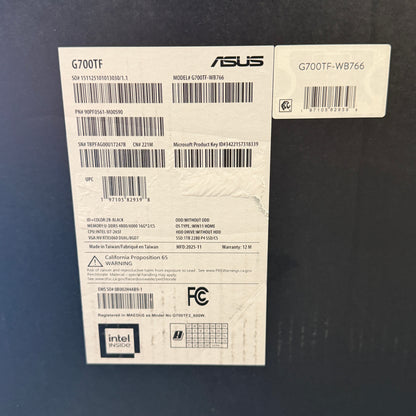 Asus ROG G700TF Desktop Computer 1TB SSD 32GB New In Box