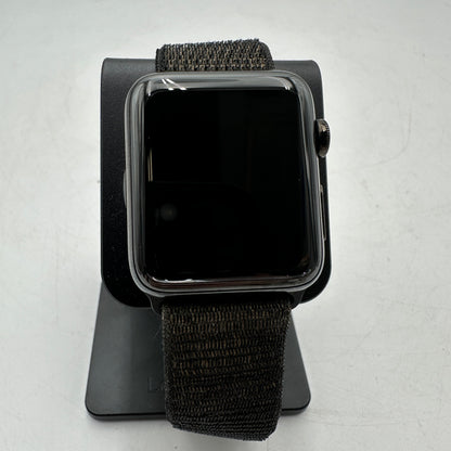 Unlocked Apple Watch Series 3 Cellular A1861 42mm Stainless w/ Charger