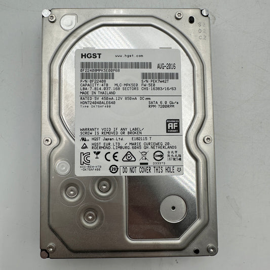 HGST 4TB HDD 7200 RPM Internal Hard Drive