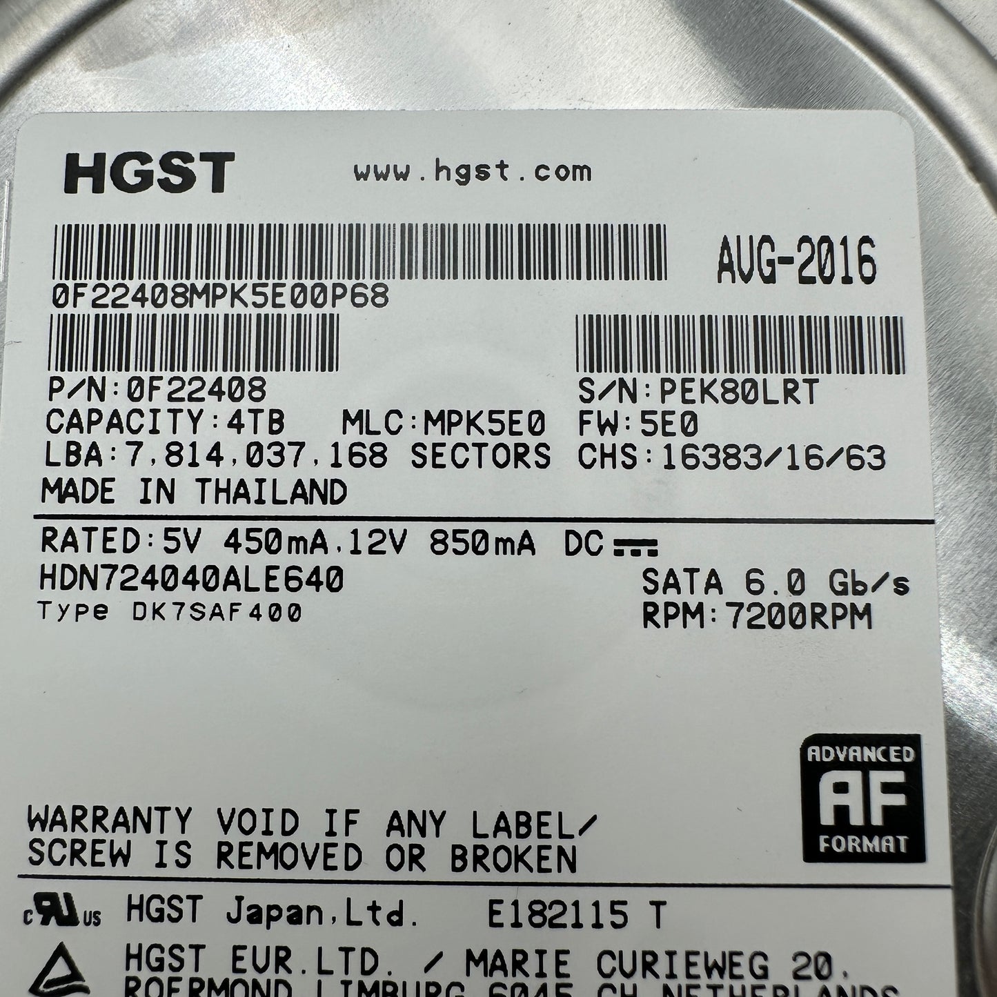 HGST 4TB HDD 7200 RPM Computer Internal Hard Drive