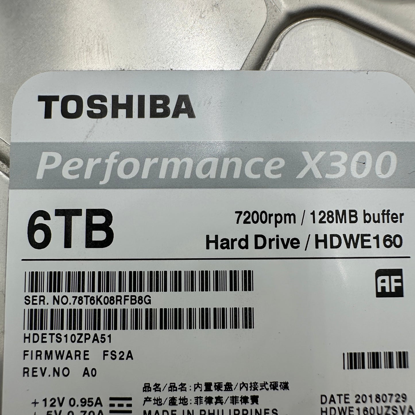Toshiba 6TB HDD 7200 RPM Internal Hard Drive