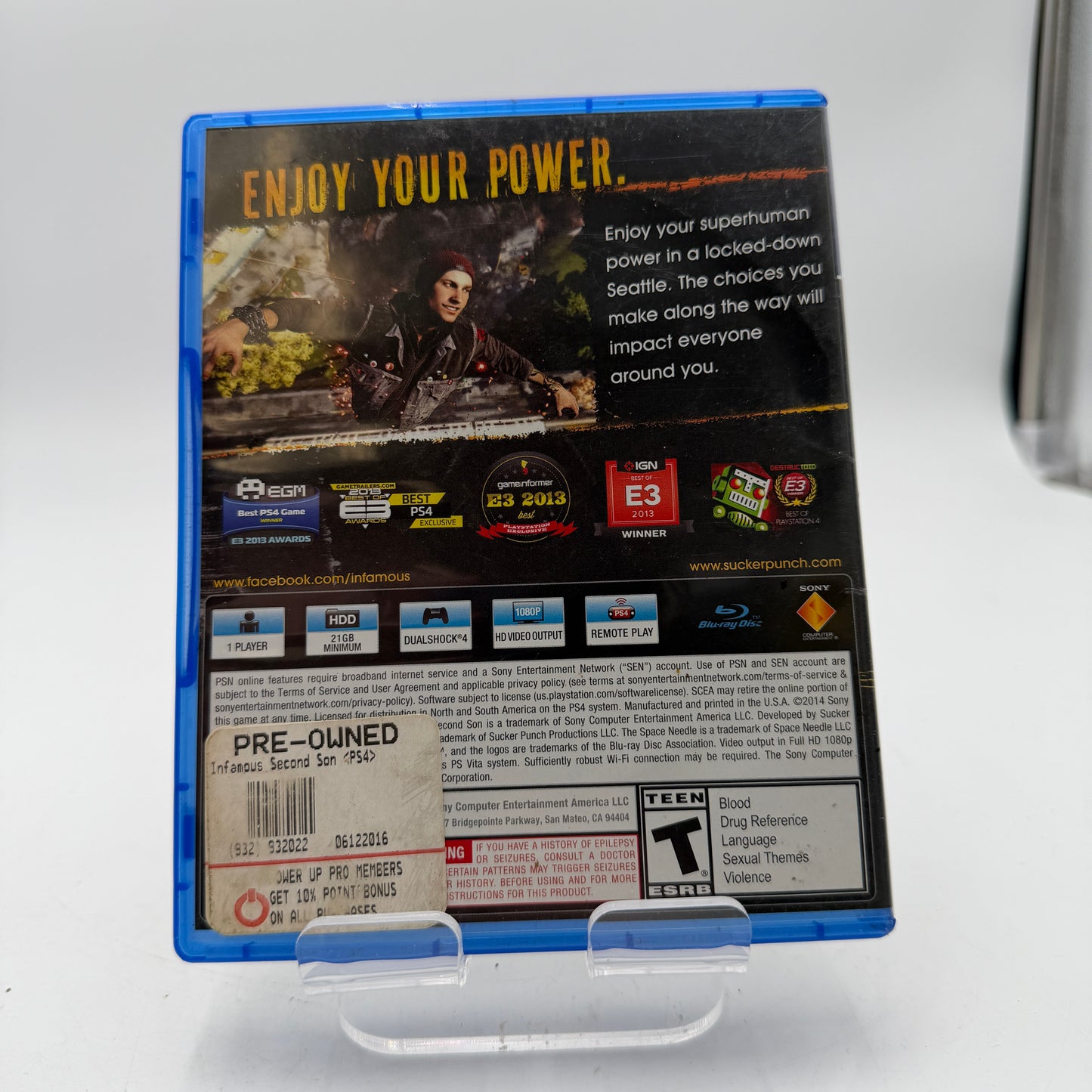 PlayStation 4 Infamous Second Son Video Game With Box
