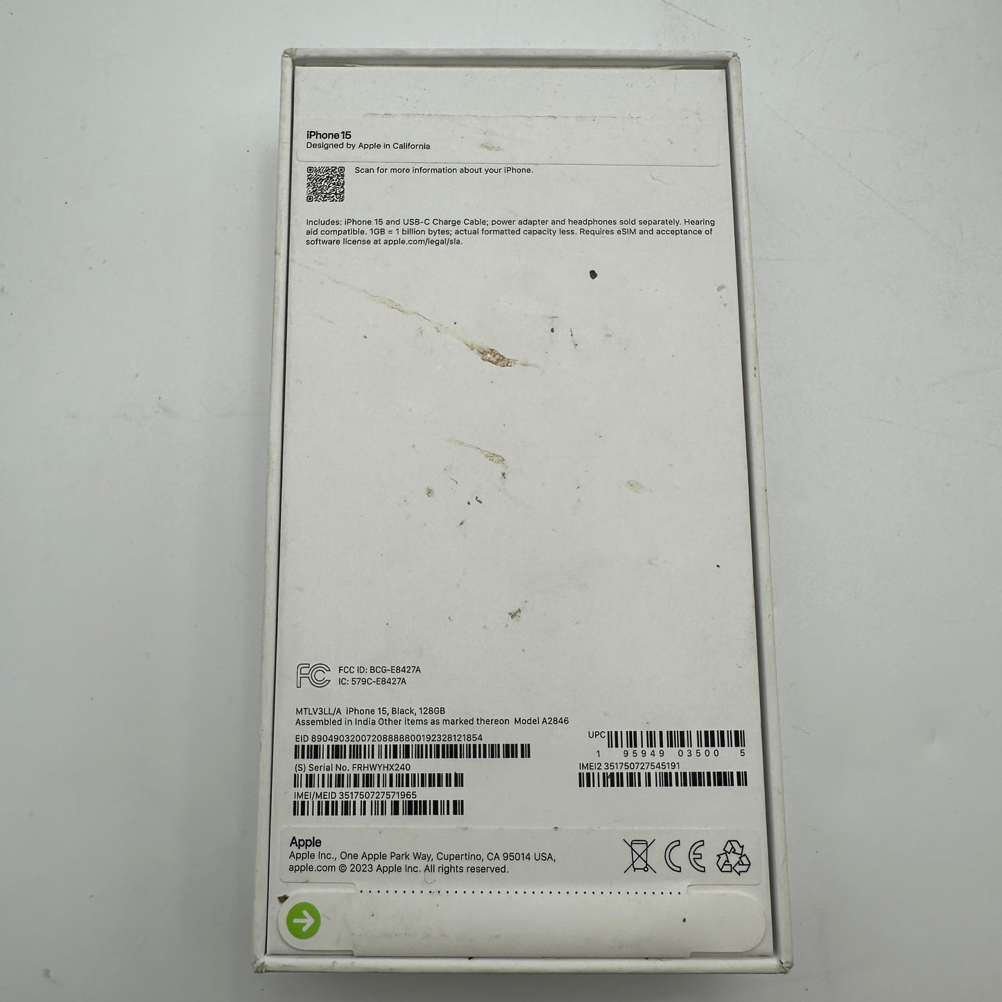 Apple iPhone 15 128GB T-Mobile READ Minty