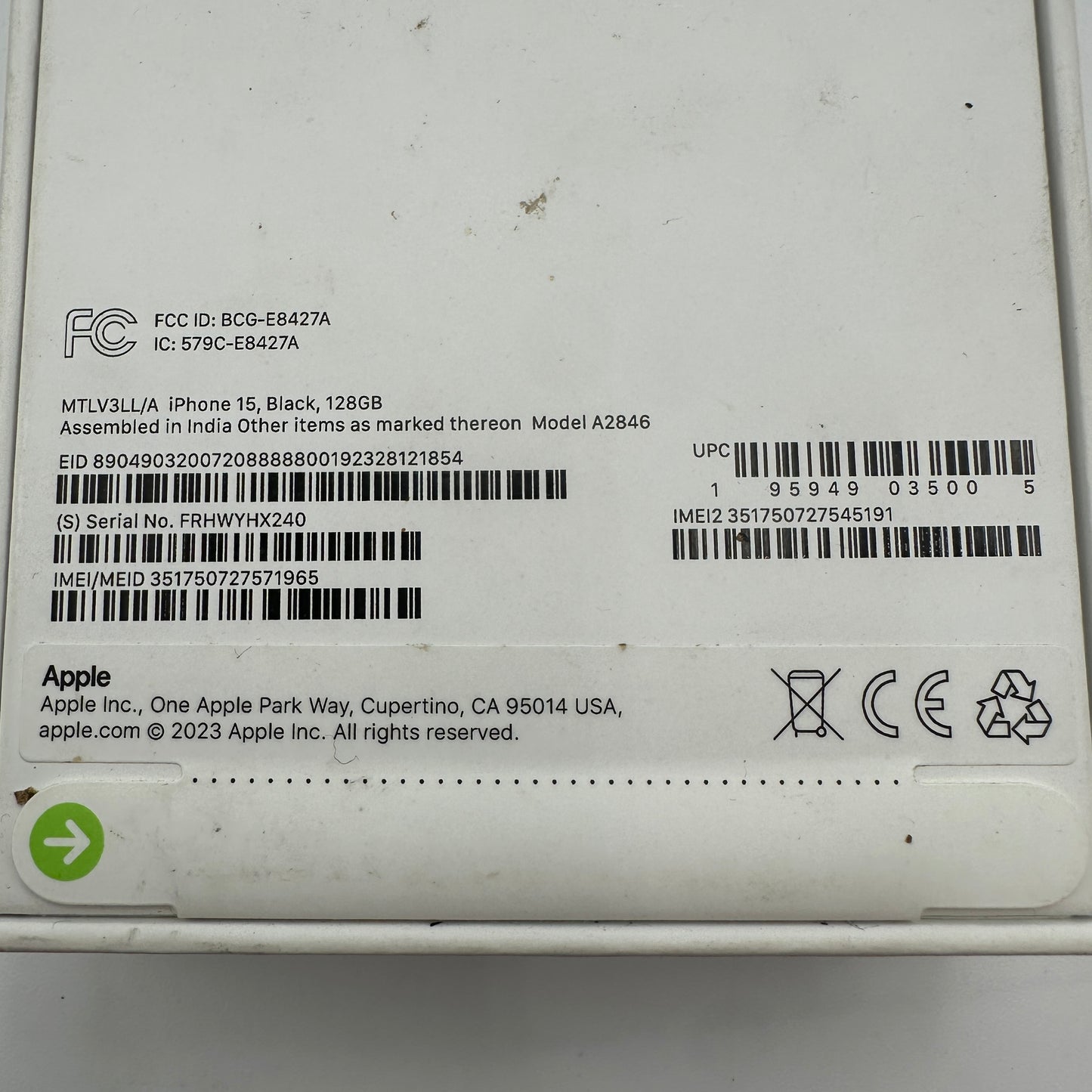Apple iPhone 15 128GB T-Mobile READ Minty