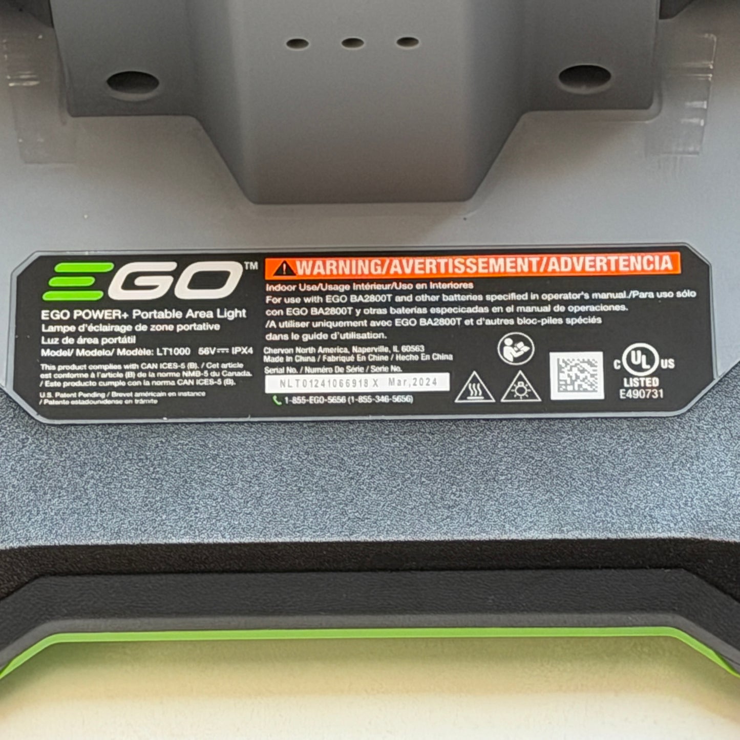 EGO Power+ Portable Area Light LT1000