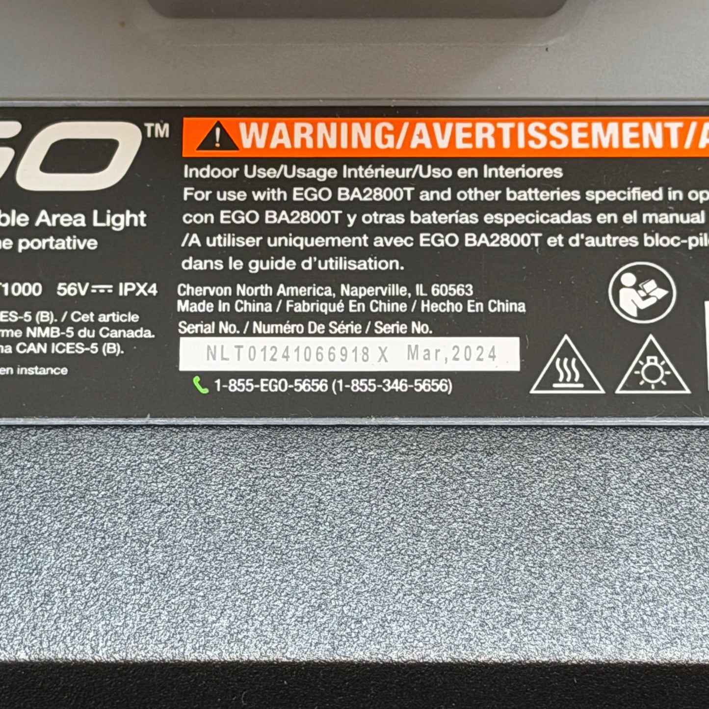 EGO Power+ Portable Area Light LT1000