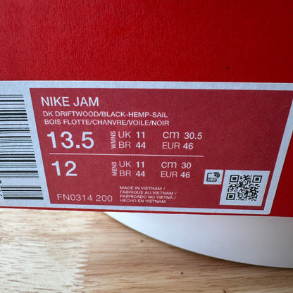 Nike Unisex Jam DK Driftwood/Black-Hemp-Sail Sneakers 12M & 13.5W