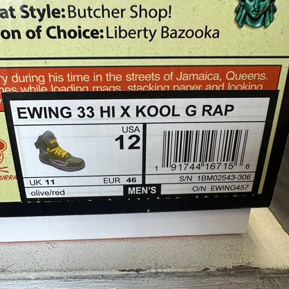 Patrick Ewing 33 Hi X Kool G Rap Sneakers Size 12