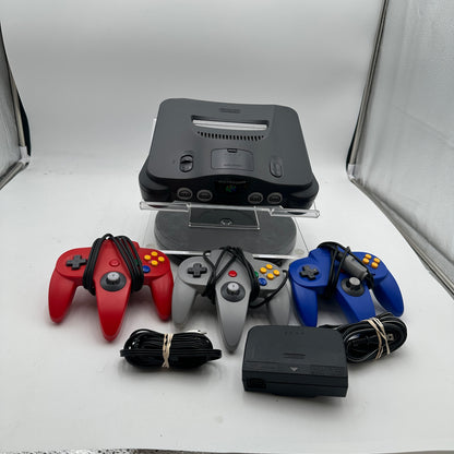 Nintendo 64 NUS-001 1996 Black Console 2 Controllers TESTED READ