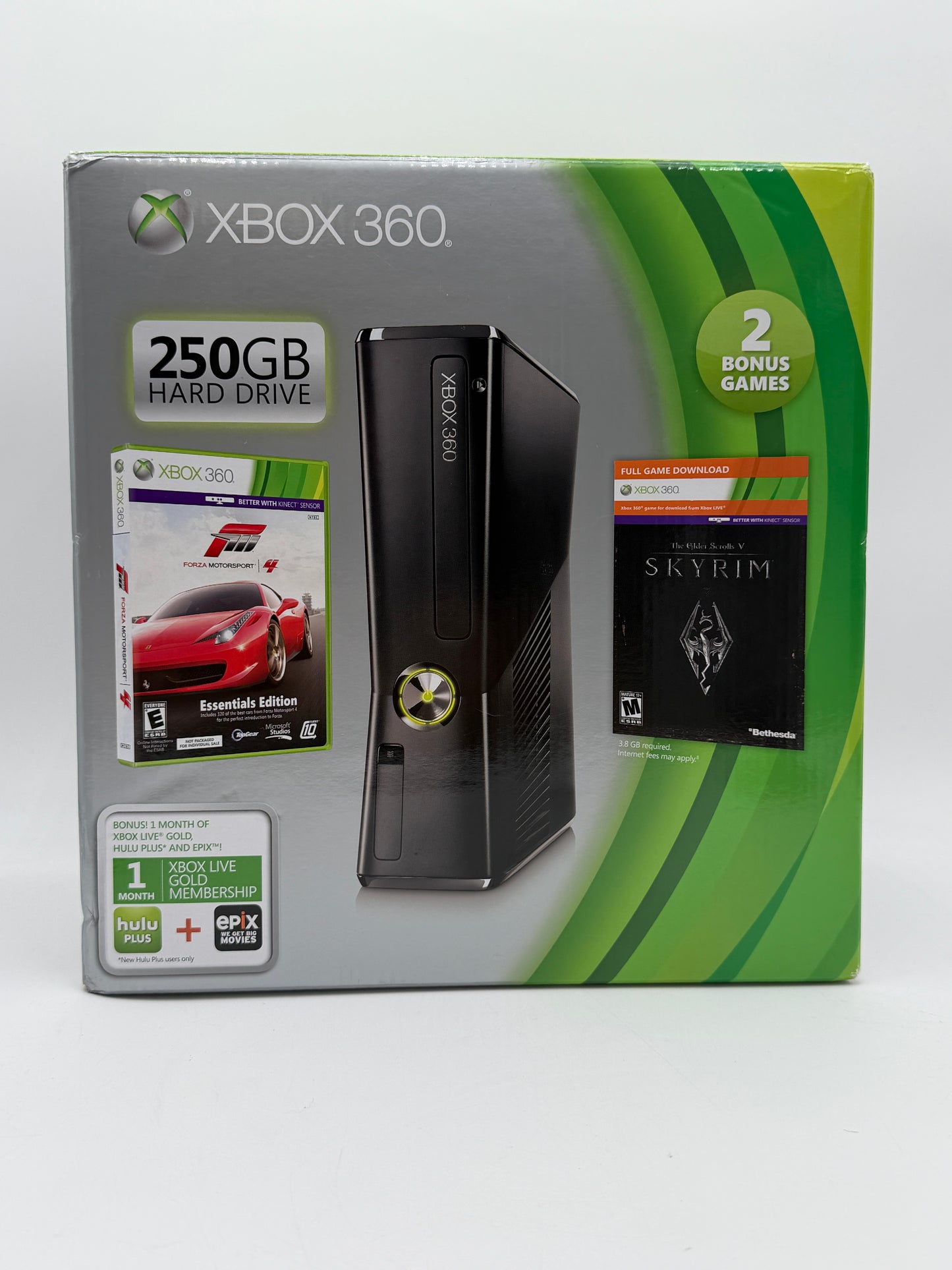 Microsoft Xbox 360 S 250GB Black Console with Box