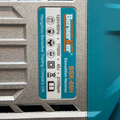 Berserker BSK-65H Electric Demolition Jackhammer 1700W