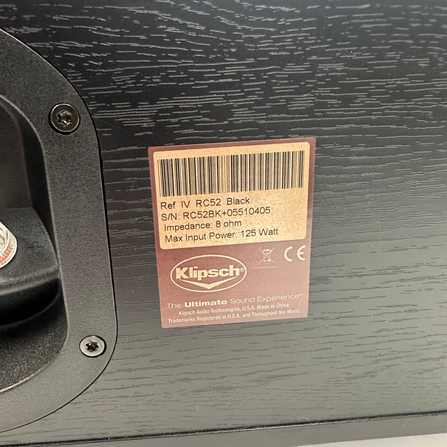 Klipsch RC-52 Center Channel Speaker