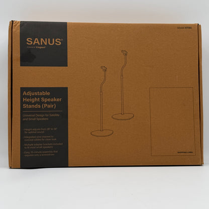 Sanus HTBS Set of 2 Adjustable Height Surround Speaker Stands NEW