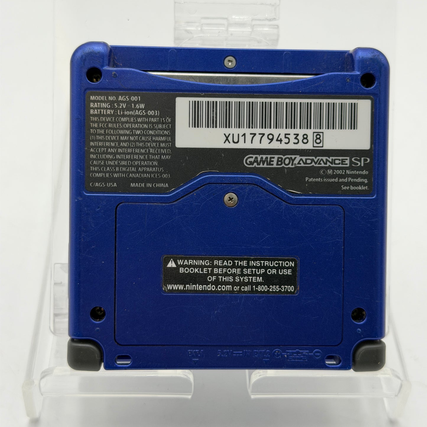 Nintendo Game Boy Advance SP AGS-001 2003 Blue Broken
