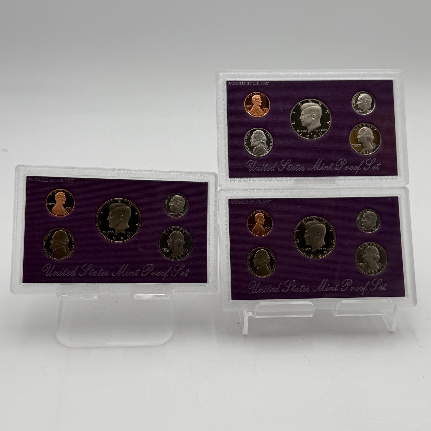 US Mint Lot of 3 1989 1990 United States Mint Proof Coin Set NIB