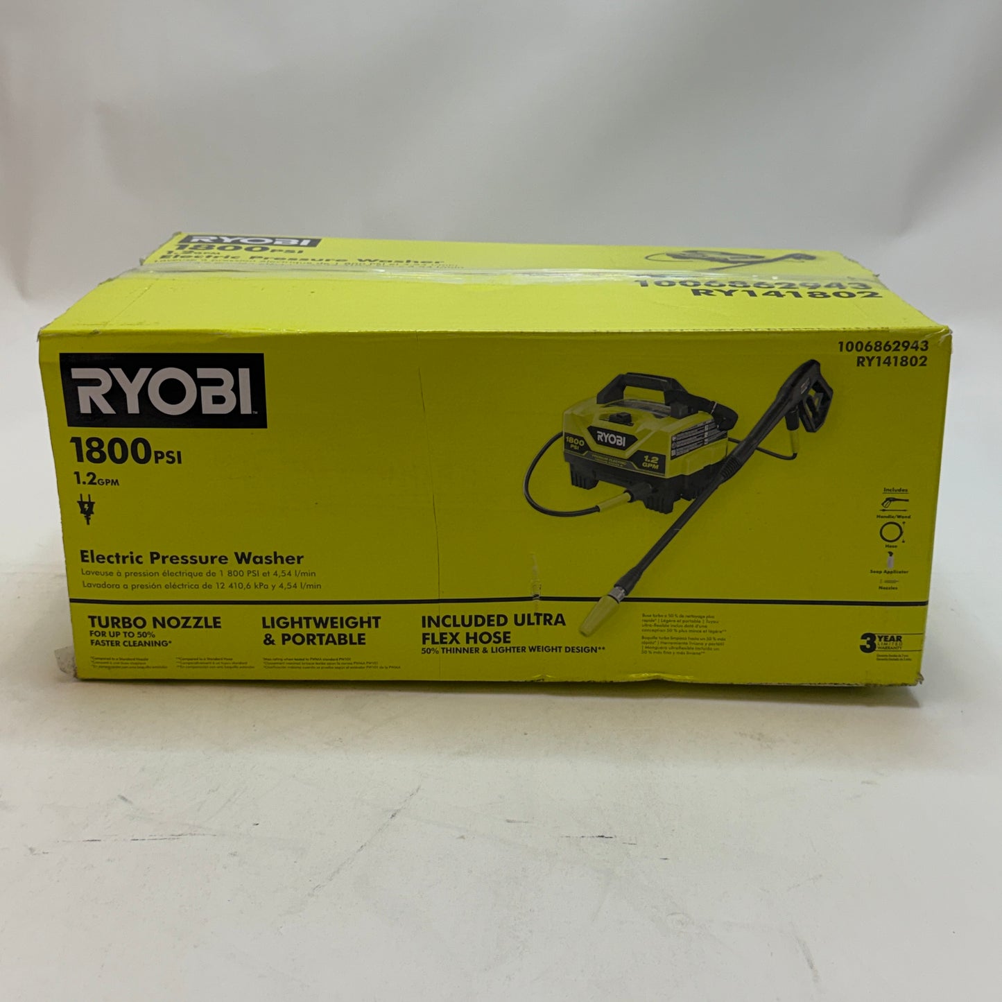 Ryobi 1800 PSI Electric Pressure Washer RY141802
