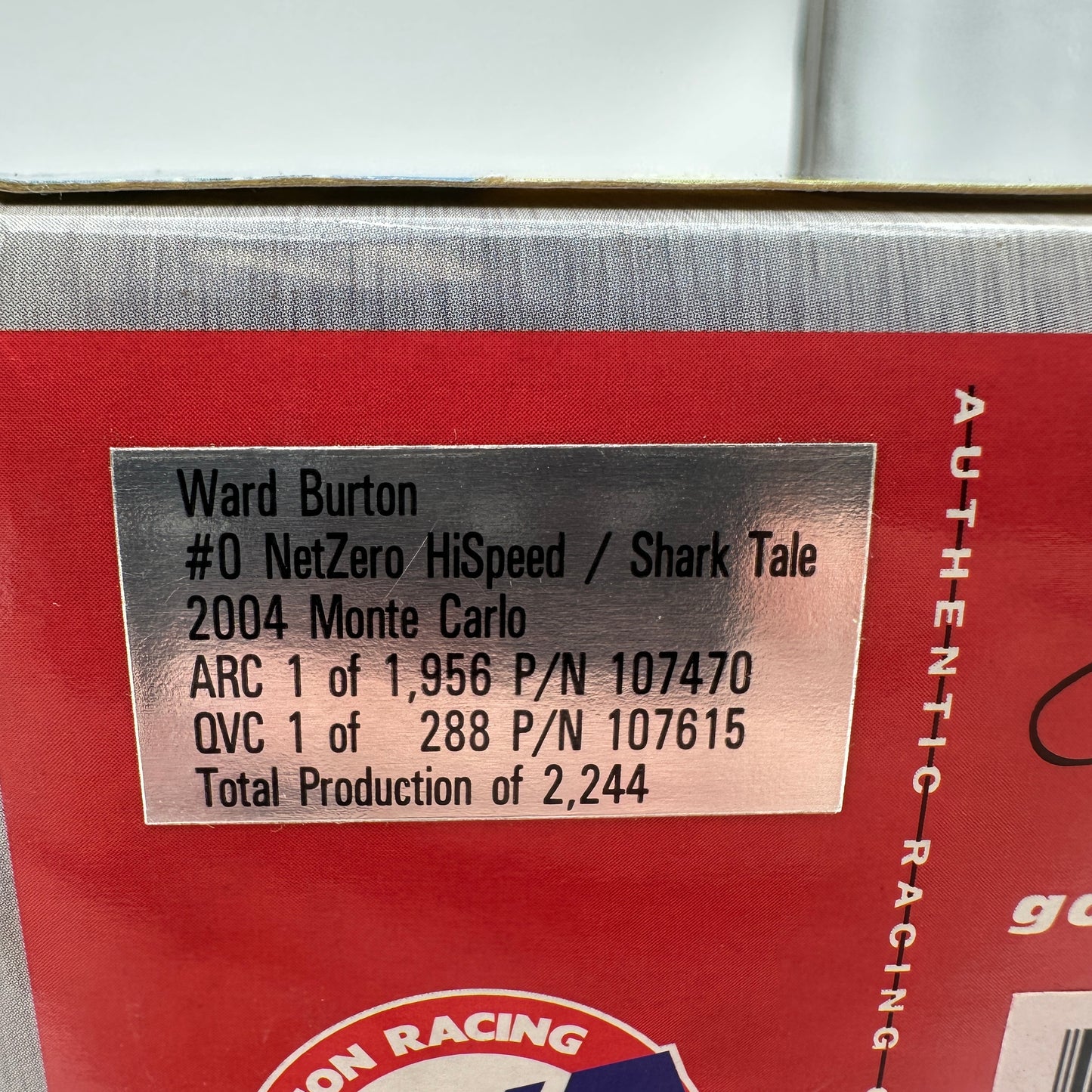 Action Racing NASCAR #0 Ward Burton NetZero Shark Tale 2004 Monte Carlo 1:24 Diecast