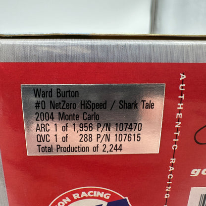 Action Racing NASCAR #0 Ward Burton NetZero Shark Tale 2004 Monte Carlo 1:24 Diecast