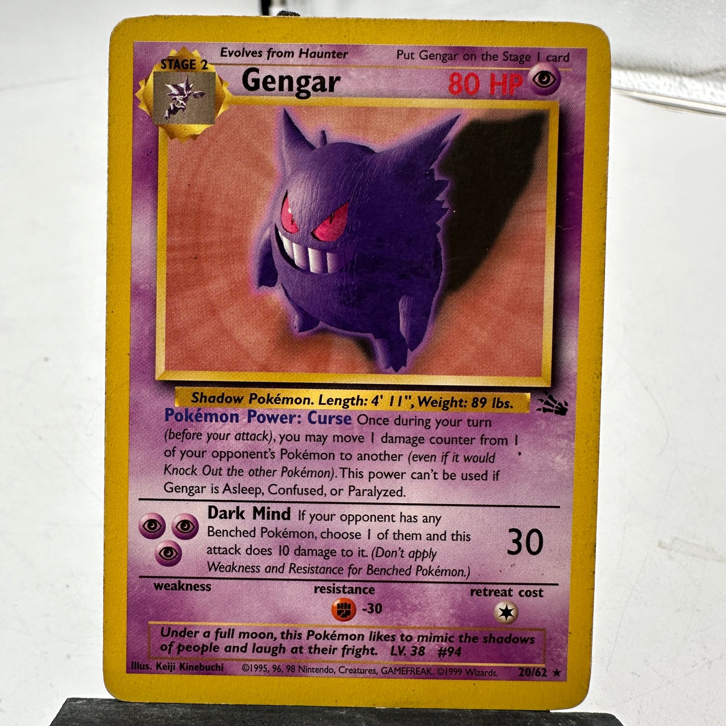 Pokemon Gengar #20 Collectible Trading Card