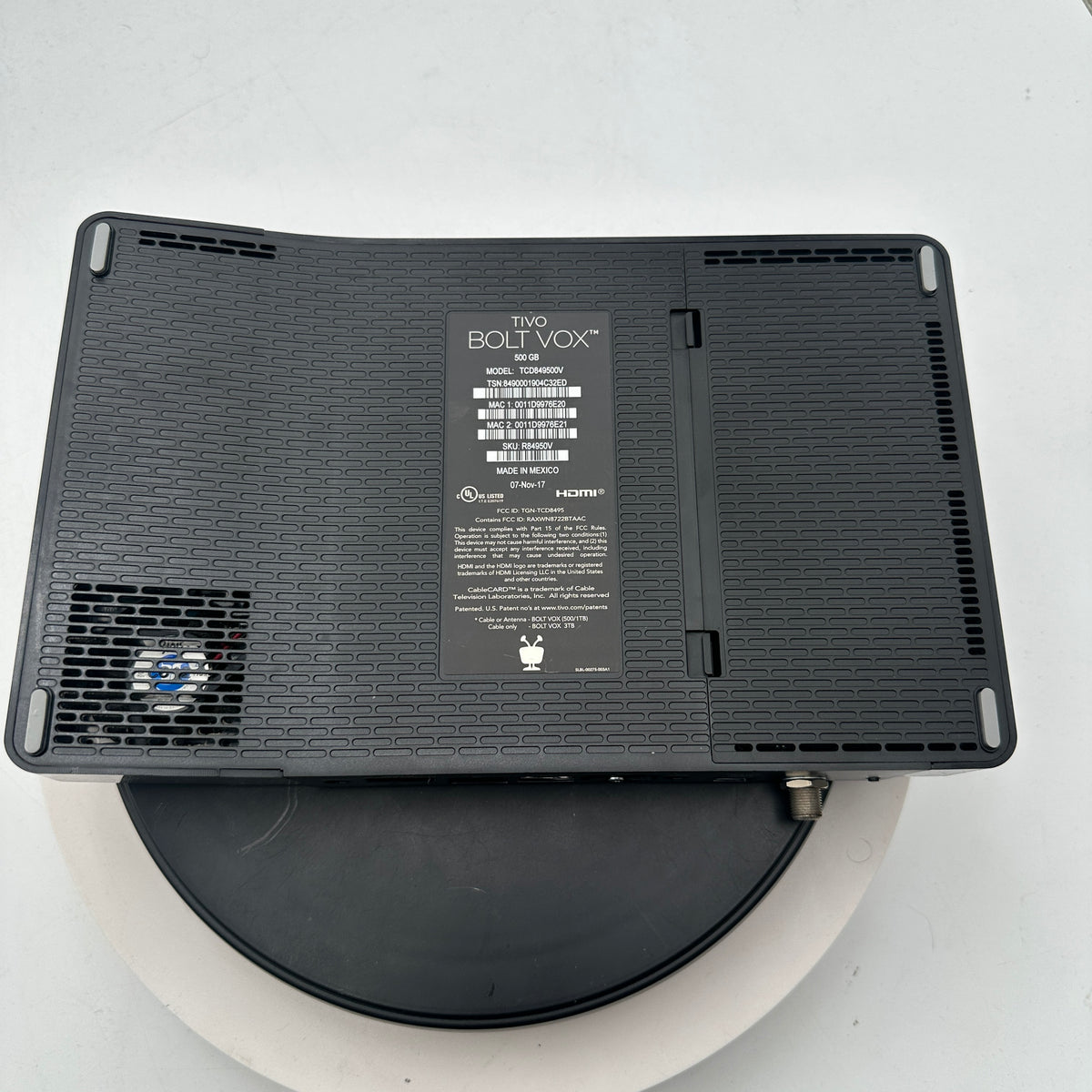 TiVo Bolt Vox TCD849500V 500GB Lifetime Service