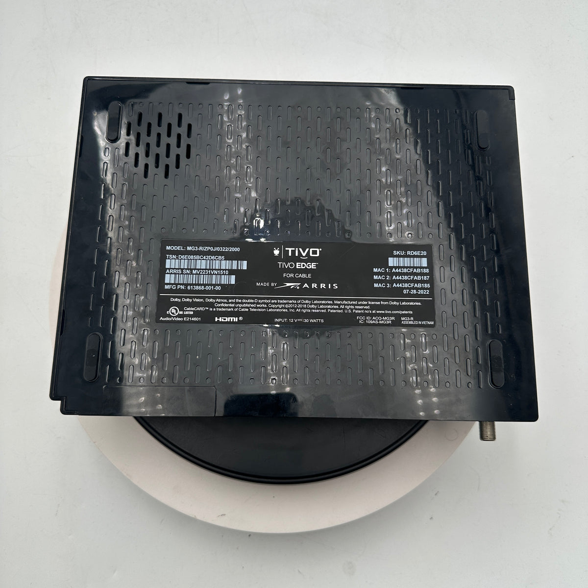 TiVo Edge MG3-R/ZP0J/0322/2000 Lifetime Service