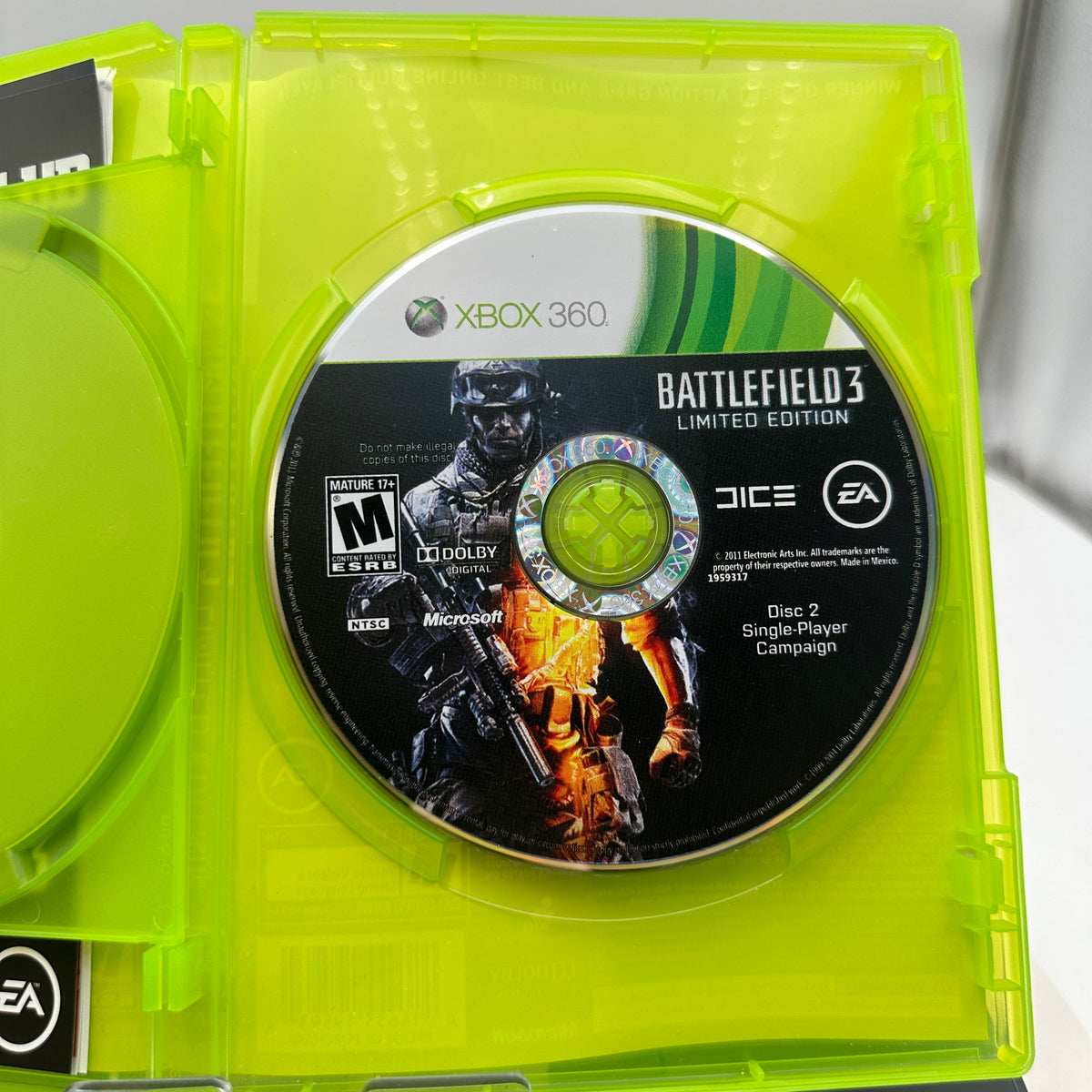 Xbox 360 Battlefield 3 Limited Edition Game and Case