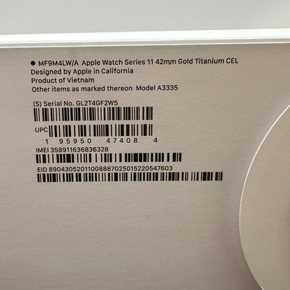 Apple Watch Series 11 42mm Cellular Gold Titanium MINTY