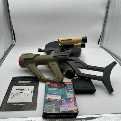 Sega Genesis Menacer Light Gun Sensor & 6-Game Cartridge Set CIB