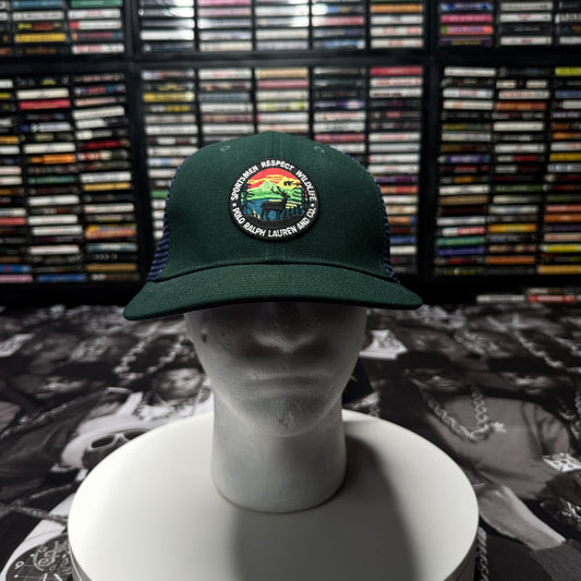 NWT Polo Ralph Lauren Sportsman Respect Wildlife Patch Trucker Hat Cap Outdoors Green