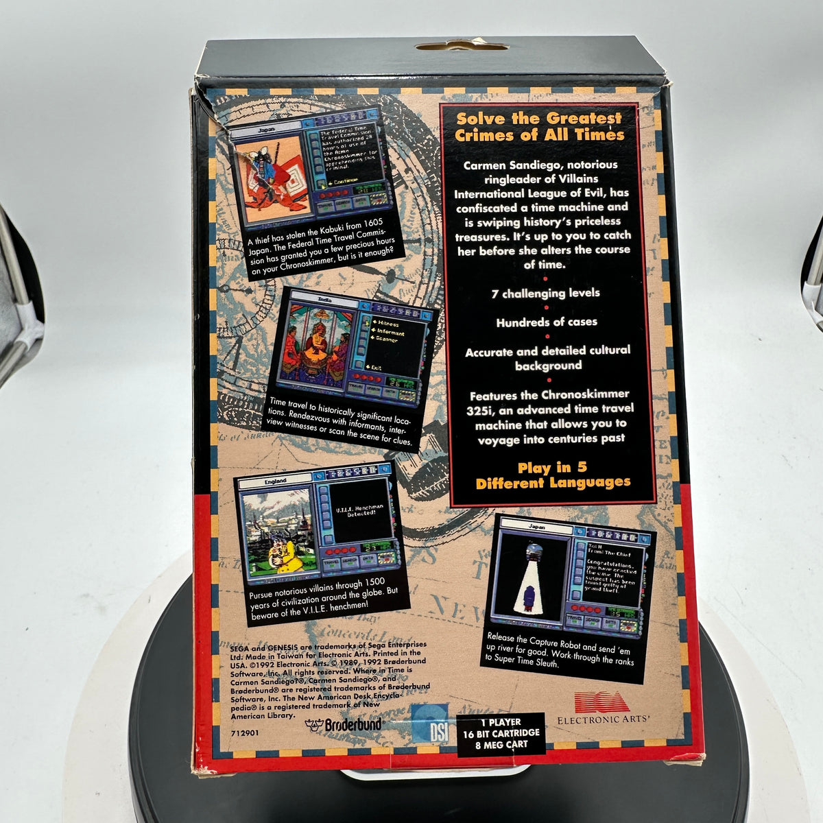 Sega Genesis Where in Time Is Carmen Sandiego Video Game CIB