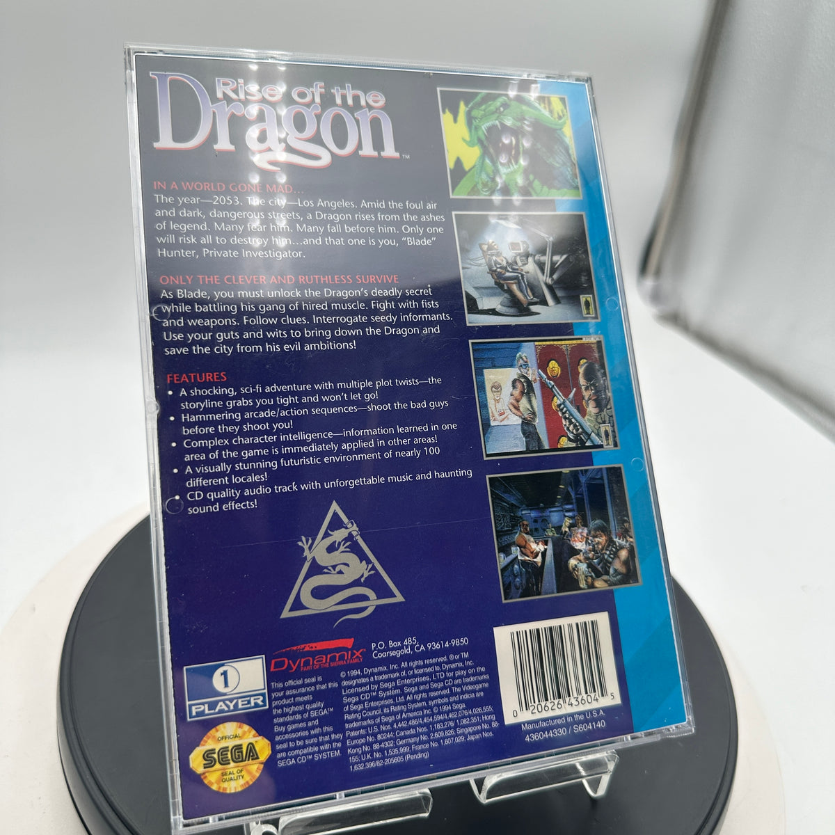 Sega CD Rise of The Dragon Black CIB MINTY
