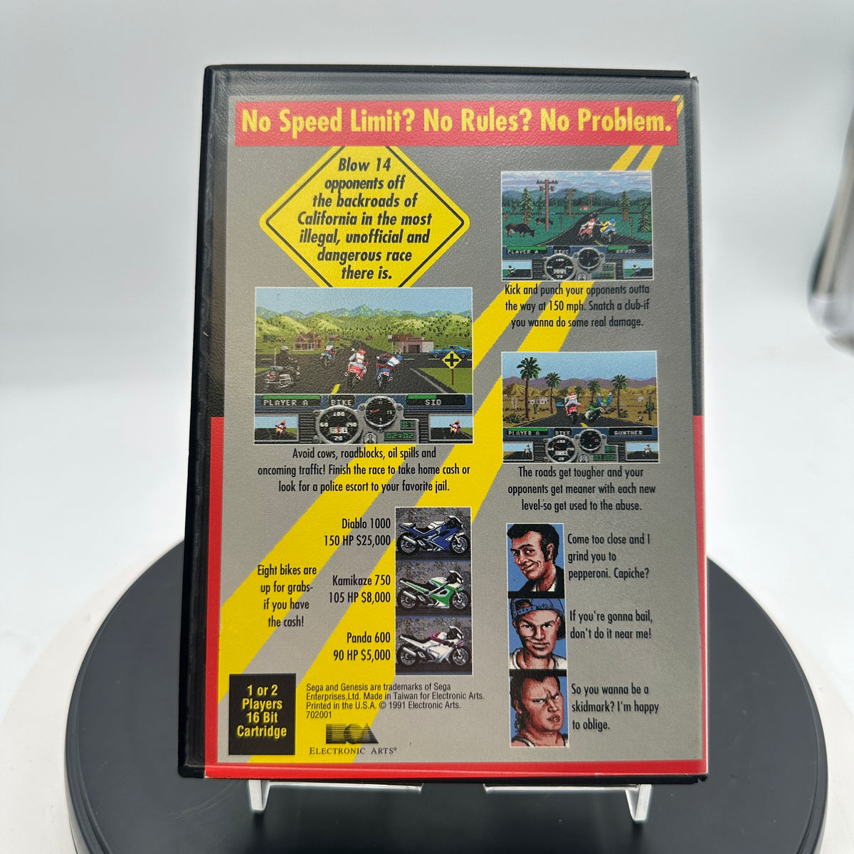 Sega Genesis Road Rash Video Game CIB MINTY
