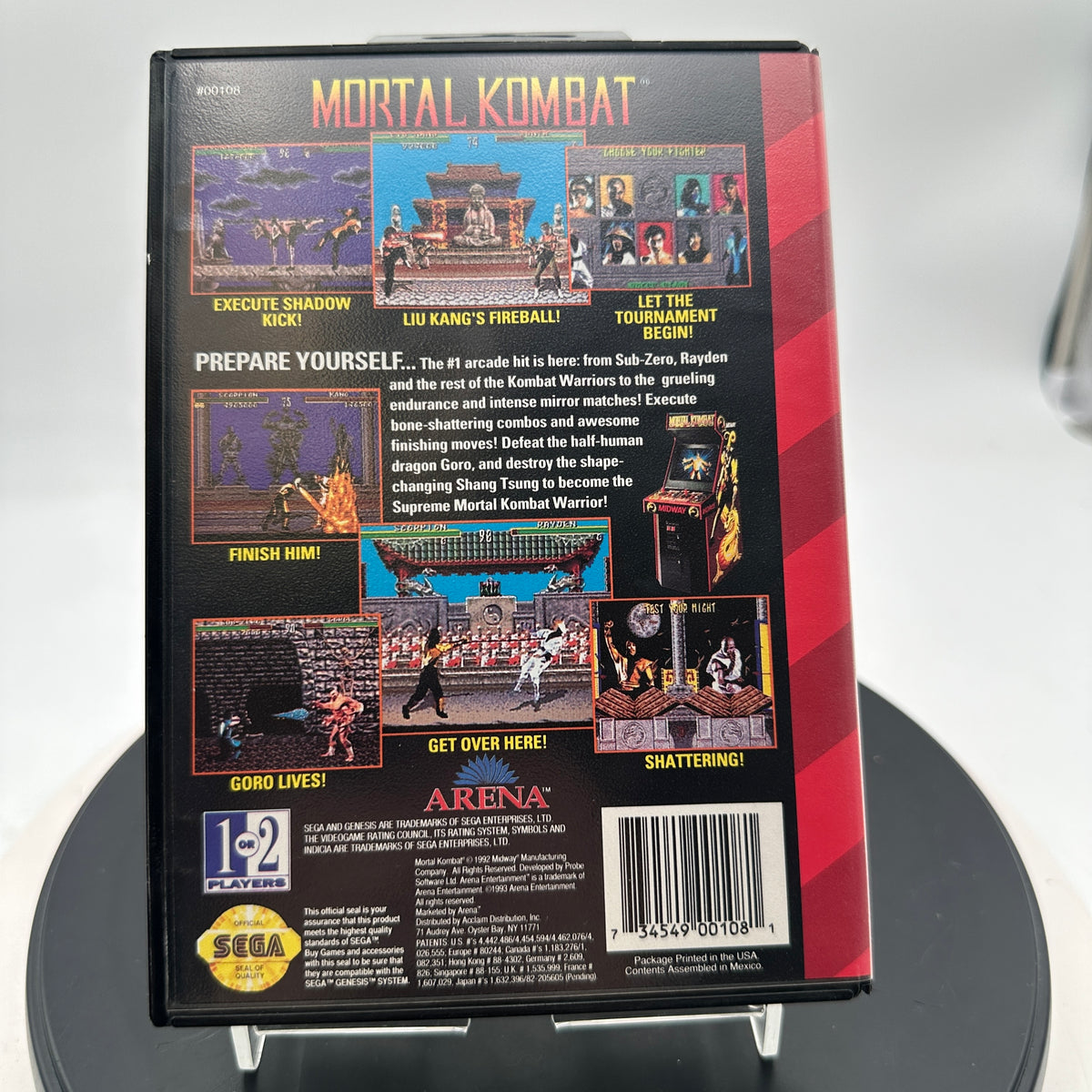 Sega Genesis Mortal Kombat Video Game CIB MINTY
