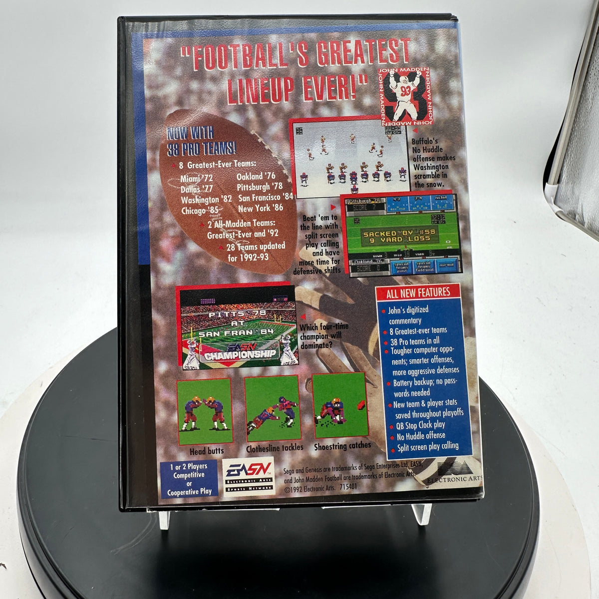 John Madden Football '93 Sega Genesis Video Game CIB MINTY