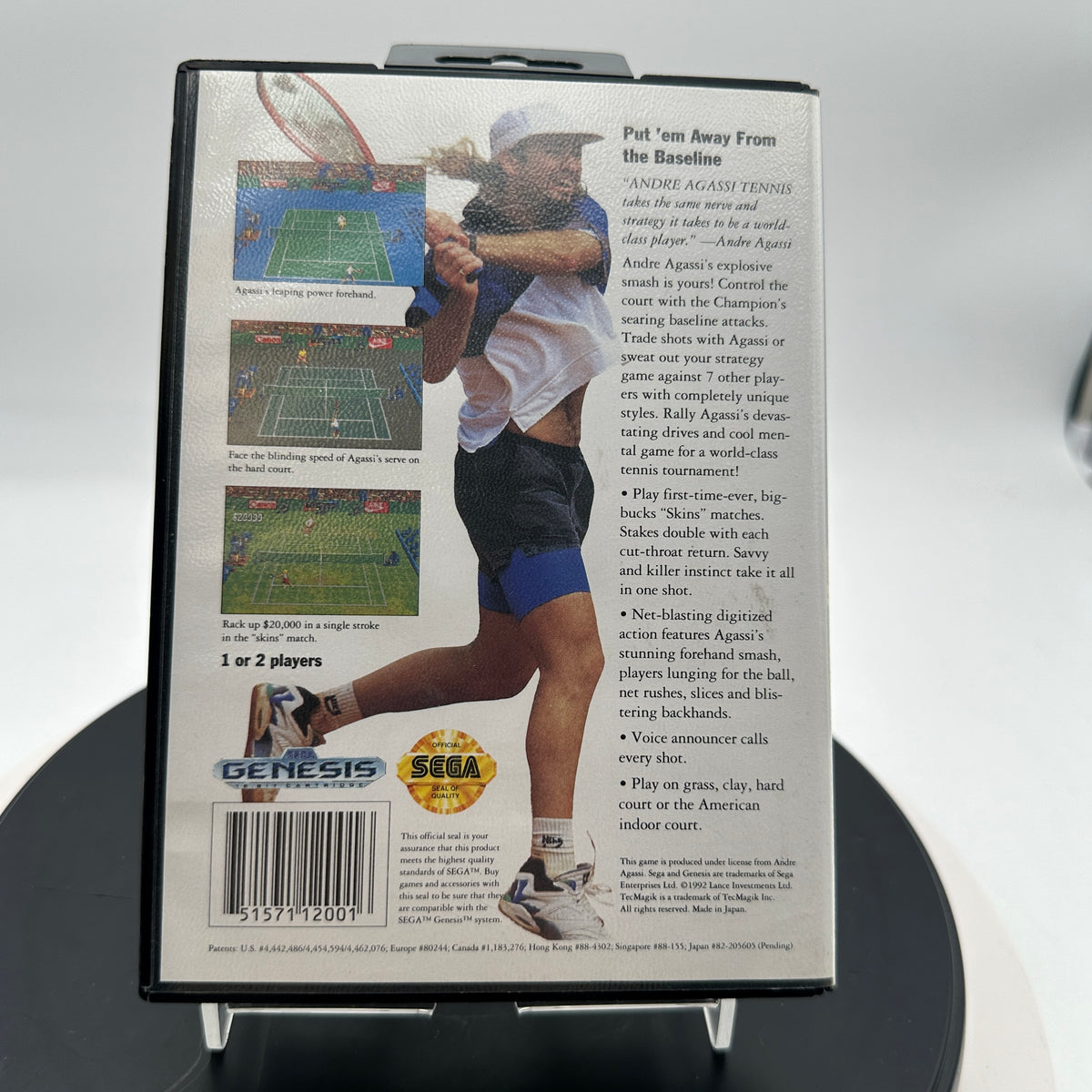 Andre Agassi Tennis for Sega Genesis CIB MINTY