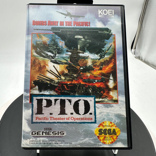 Sega Genesis P.T.O. Pacific Theater of Operations Video Game CIB MINTY