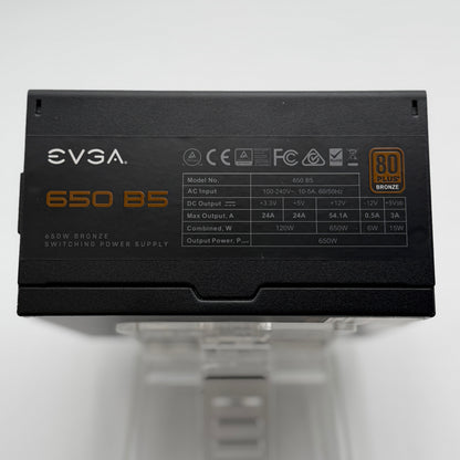 EVGA 650 B5 Power Supply 650W 80 Plus Bronze Certified