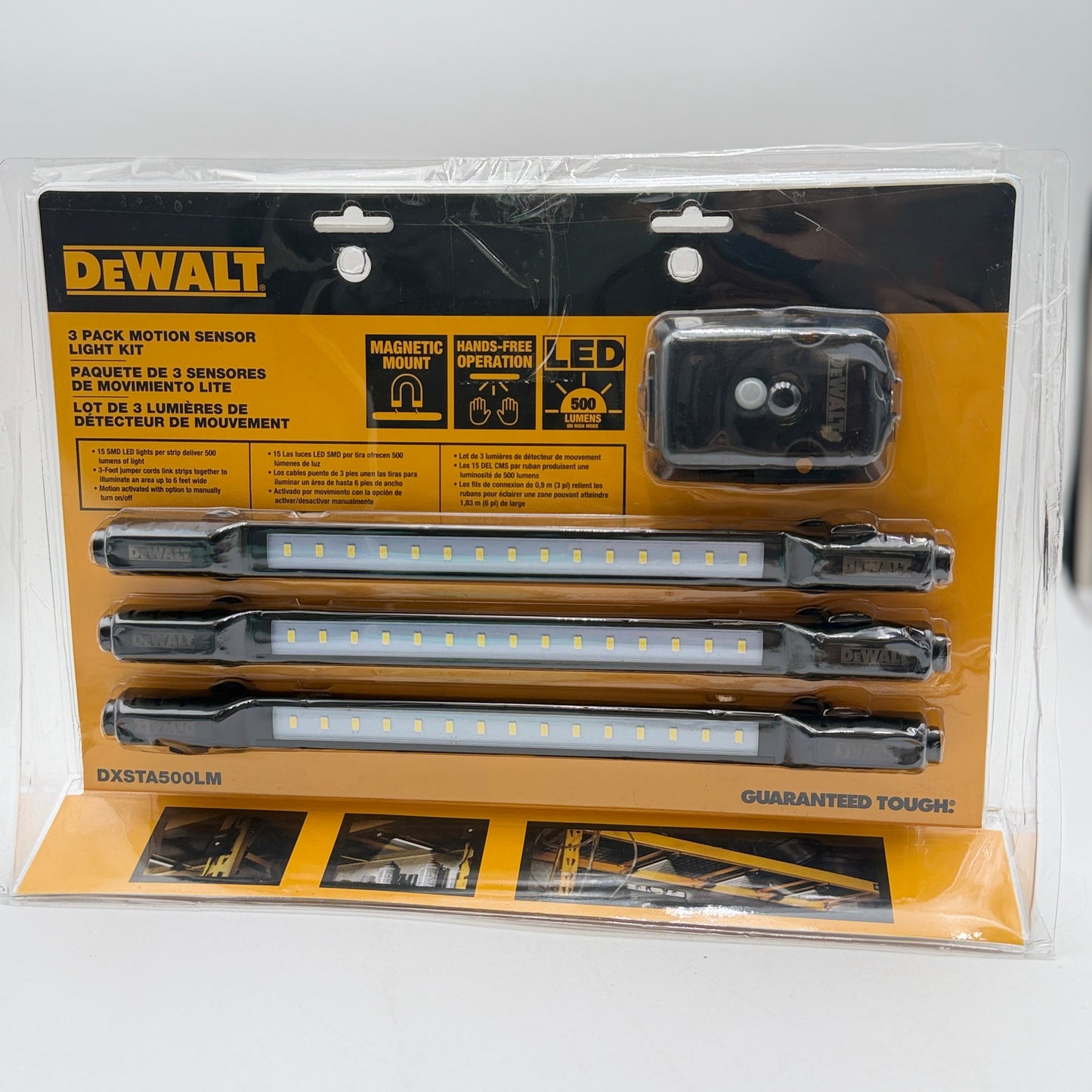DEWALT 3 Pack Motion Sensor Light Kit DXSTA500LM READ