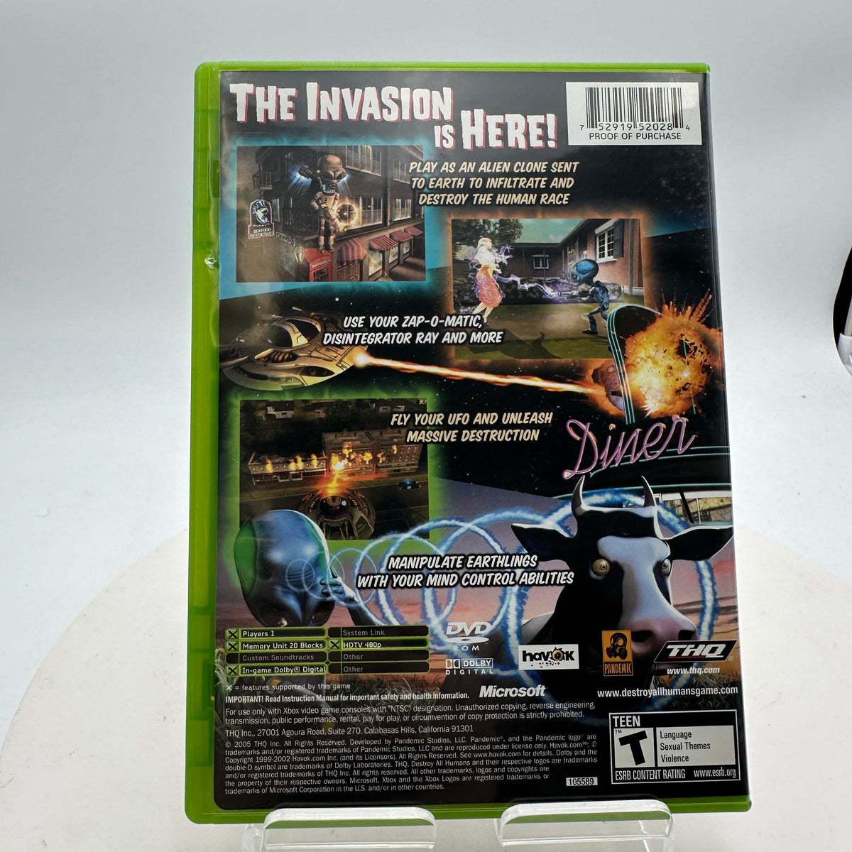Xbox Destroy All Humans! Video Game CIB