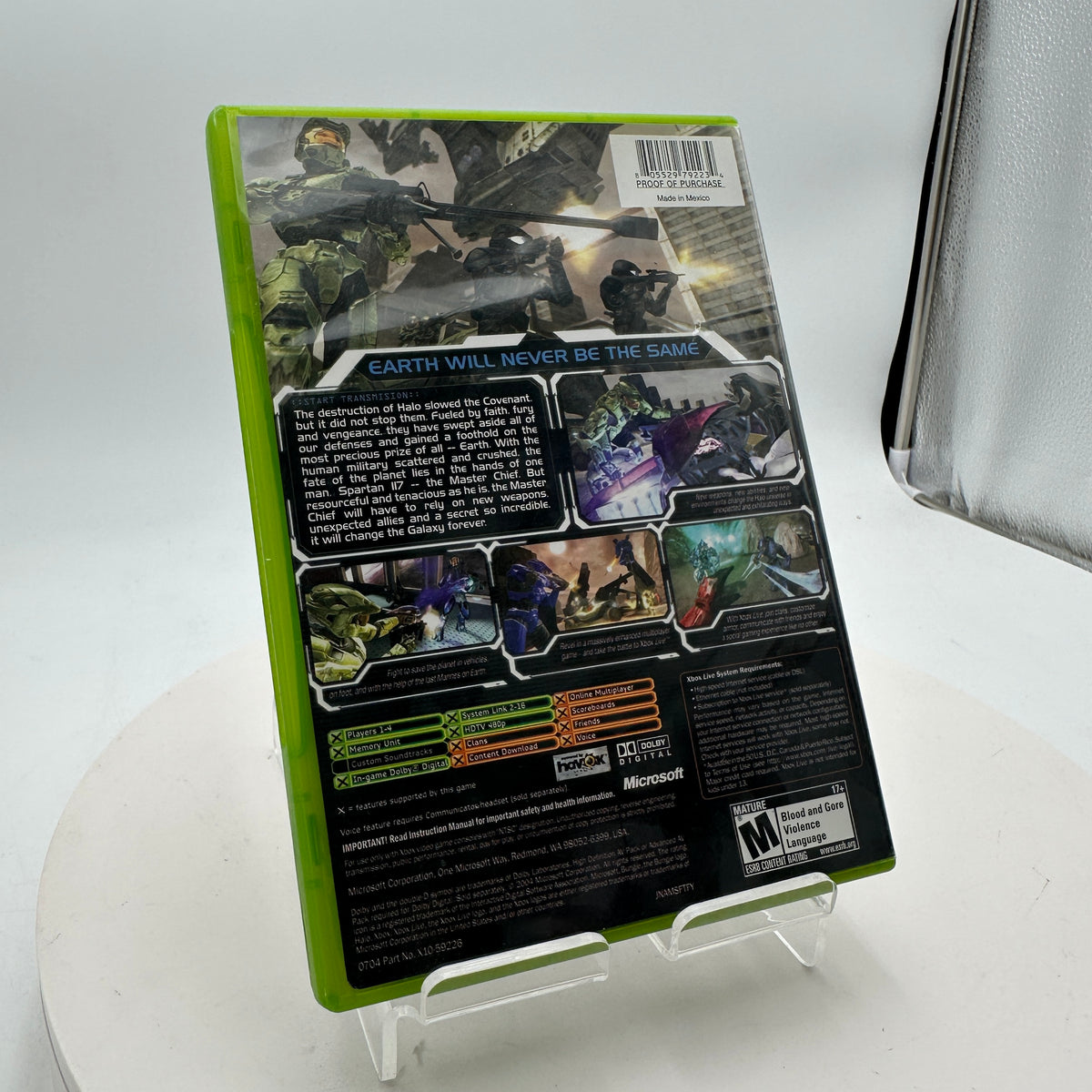 Xbox Halo 2 Video Game Black Used CIB