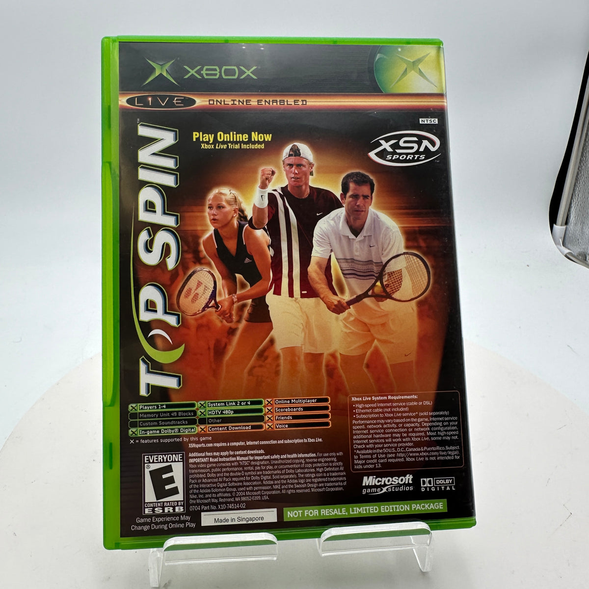Xbox NCAA Football 2005 Top Spin Combo Video Game CIB