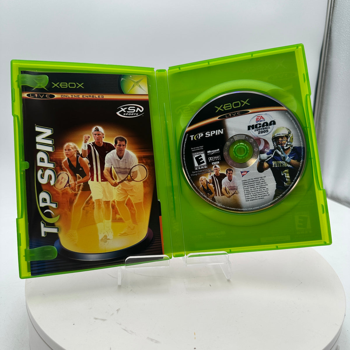 Xbox NCAA Football 2005 Top Spin Combo Video Game CIB