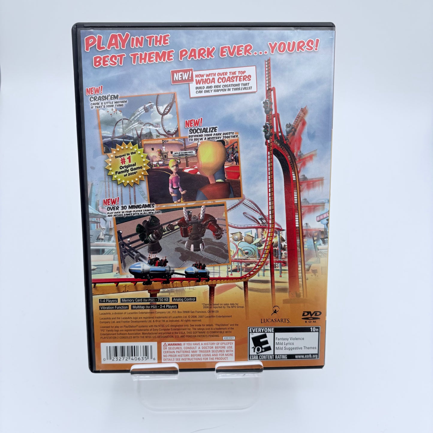 Playstation 2 Thrillville Off The Rails Video Game With Box and Manual
