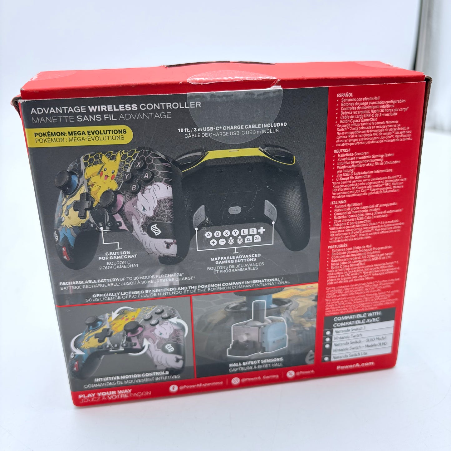 Nintendo Switch PowerA Advantage Wireless Controller Pokemon With Box
