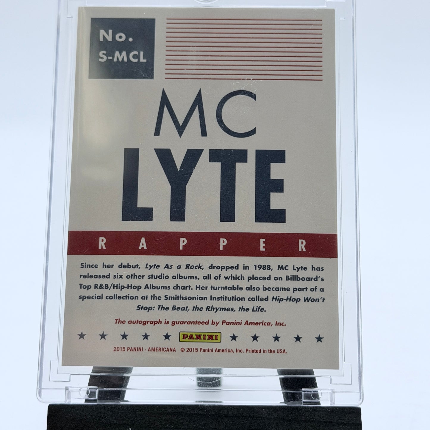 2015 Panini Americana Signatures MC Lyte #S-MCL Auto