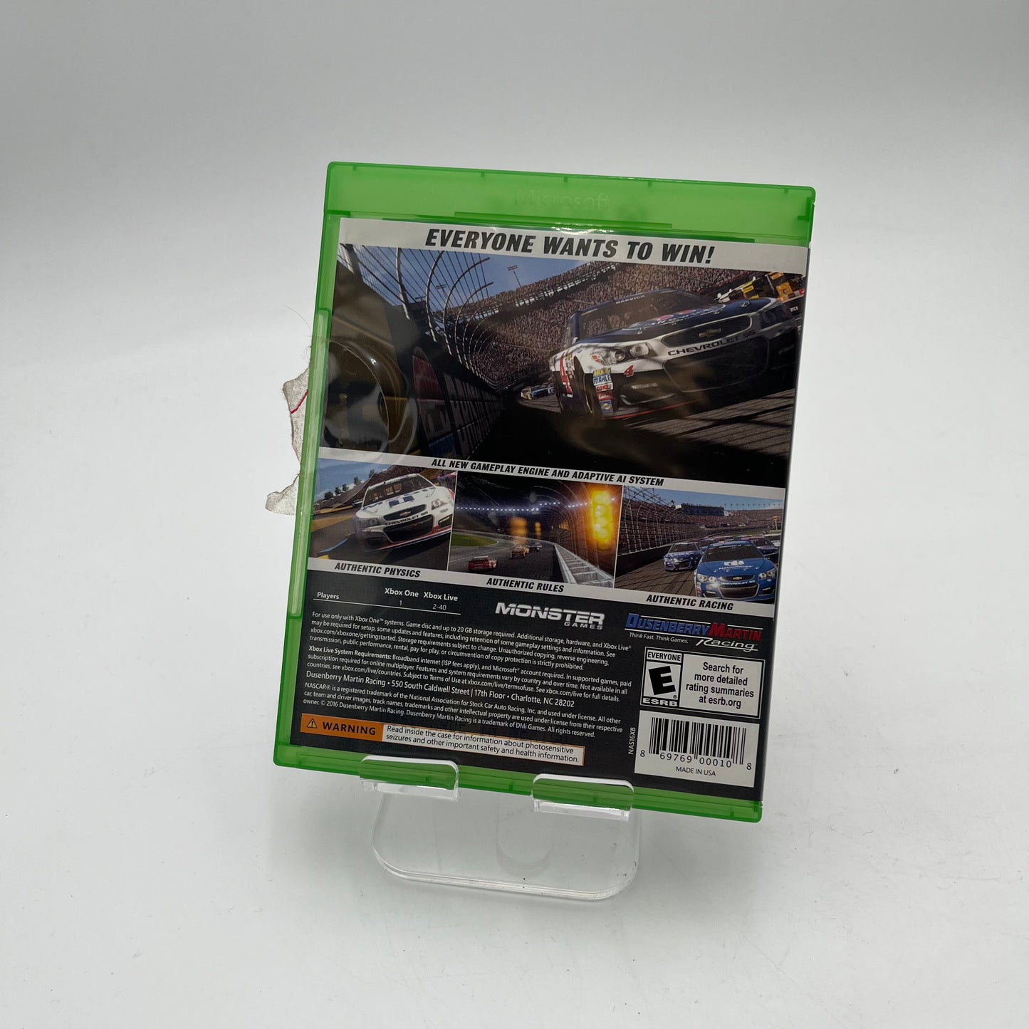 Xbox One NASCAR Heat Evolution Video Game with Box Used