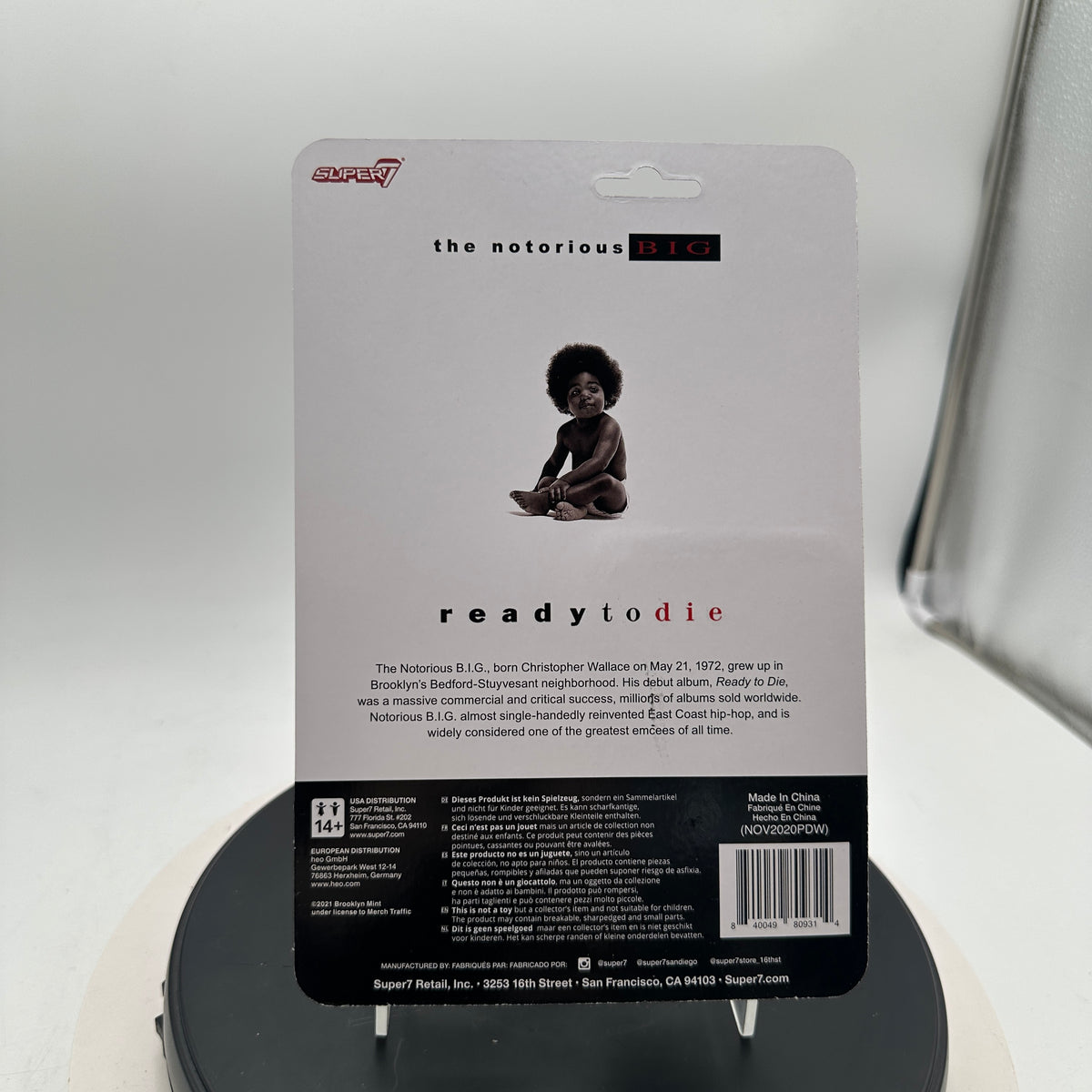 Super7 ReAction Figures The Notorious B.I.G. Ready to Die Boxed Collectible Figure