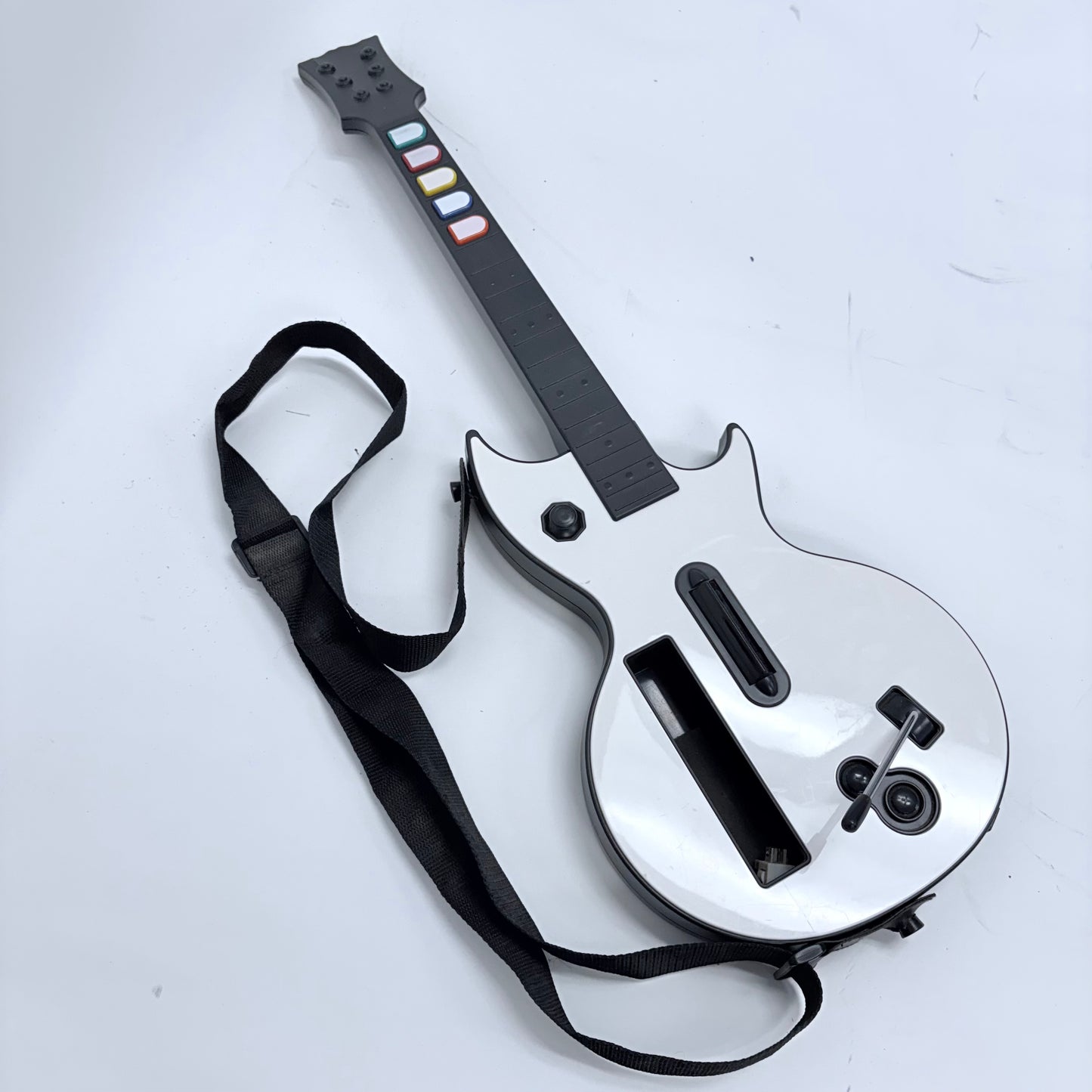 Nintendo Wii Guitar Hero Guitar Accessory White with Strap
