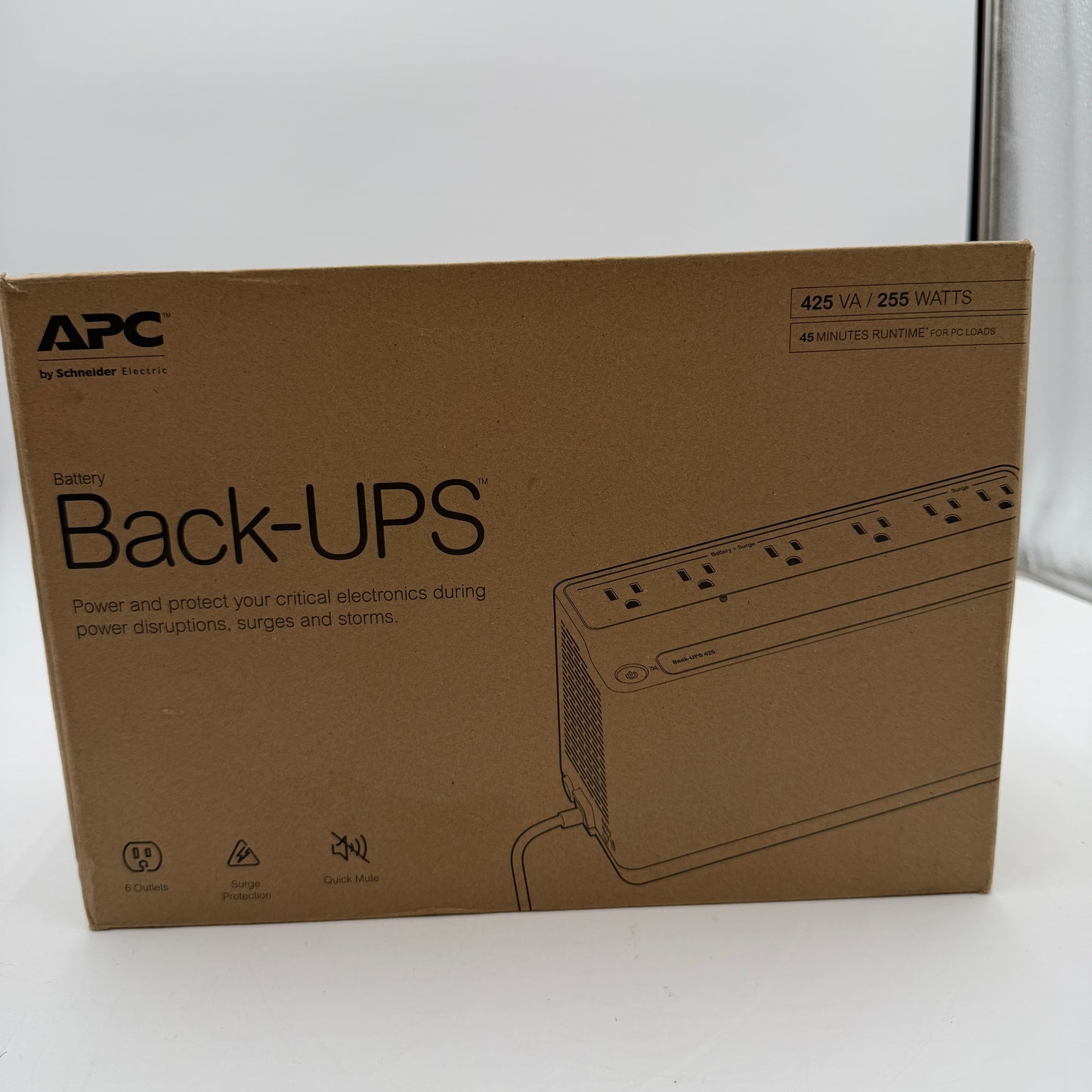 APC Back-UPS 425 VA/255 WATTS Battery Backup - BE425M New In Box