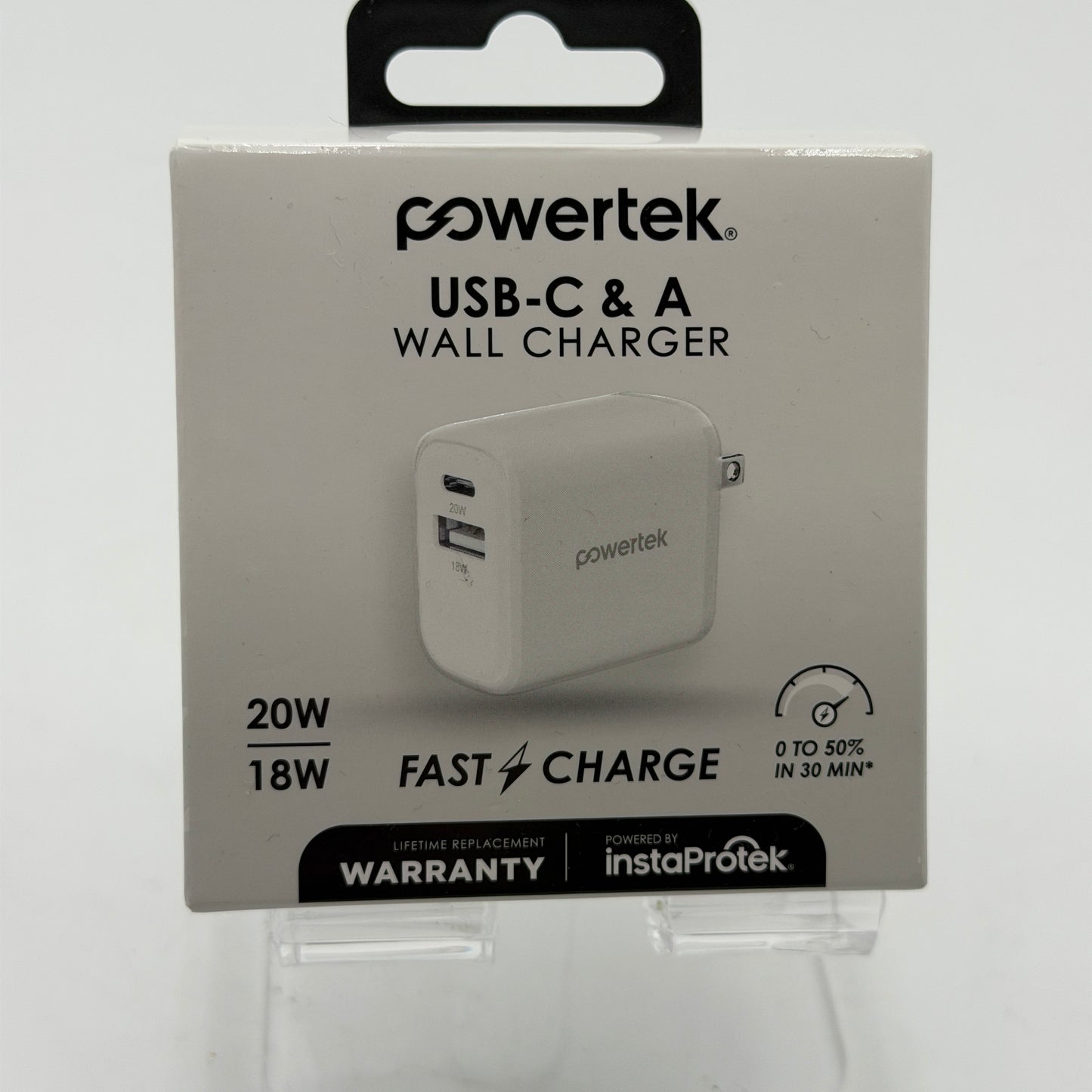 Powertrek Retro Charger Wall Charger and Cable White New